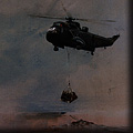 Paintings of the Falklands War - helicopter bringing supplies